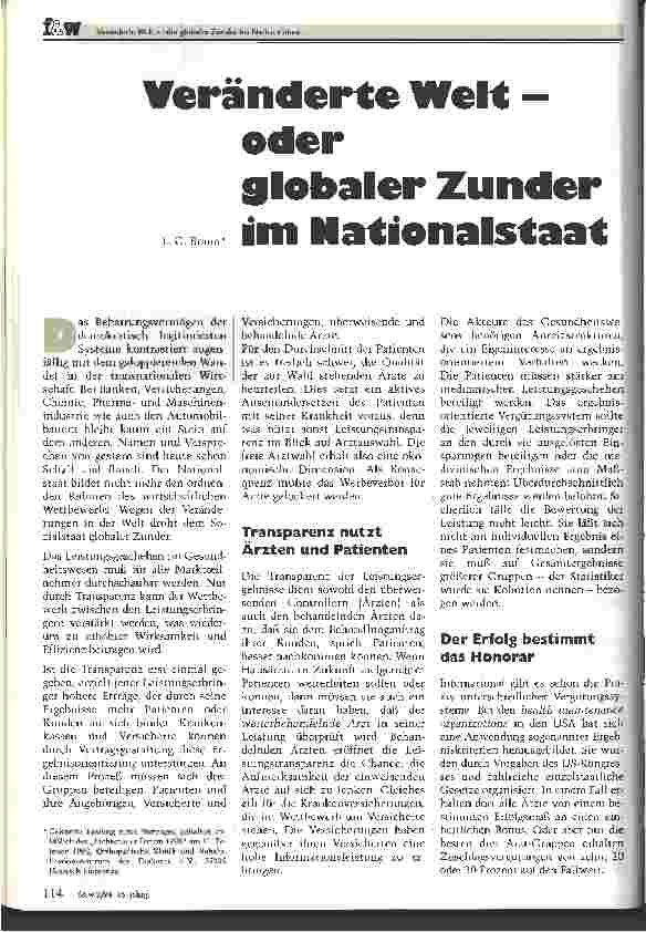 Vorschauseite 1: Veränderte Welt - oder globaler Zunder im Nationalstaat