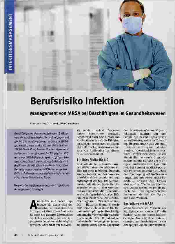 Vorschauseite 1: Berufsrisiko Infektion