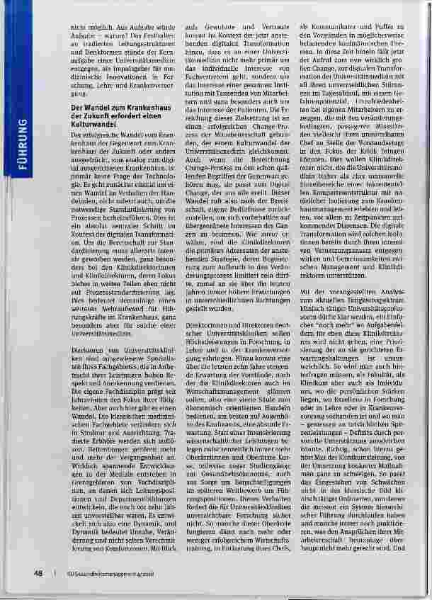 Vorschauseite 2: Smart Hospitals brauchen Leader und keine Bosse