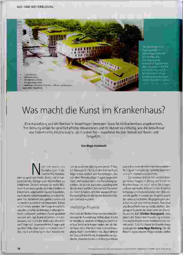 Vorschauseite 1: Was macht die Kunst im Krankenhaus?