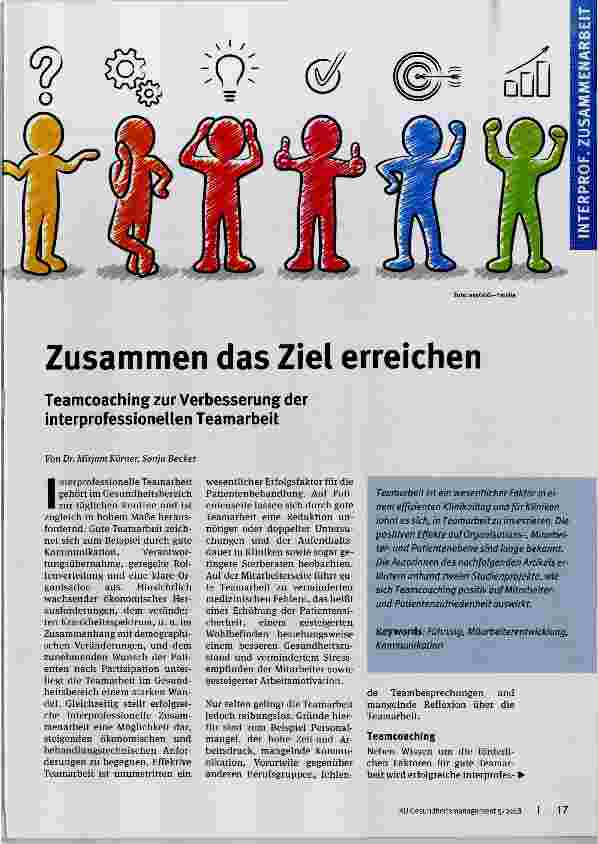 Vorschauseite 1: Zusammen das Ziel erreichen