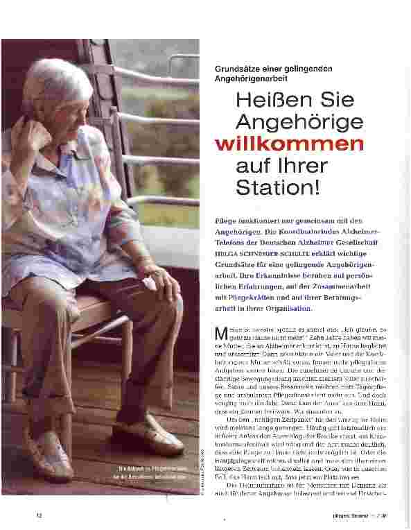 Vorschauseite 1: Heißen Sie Angehörige willkommen auf Ihrer Station!