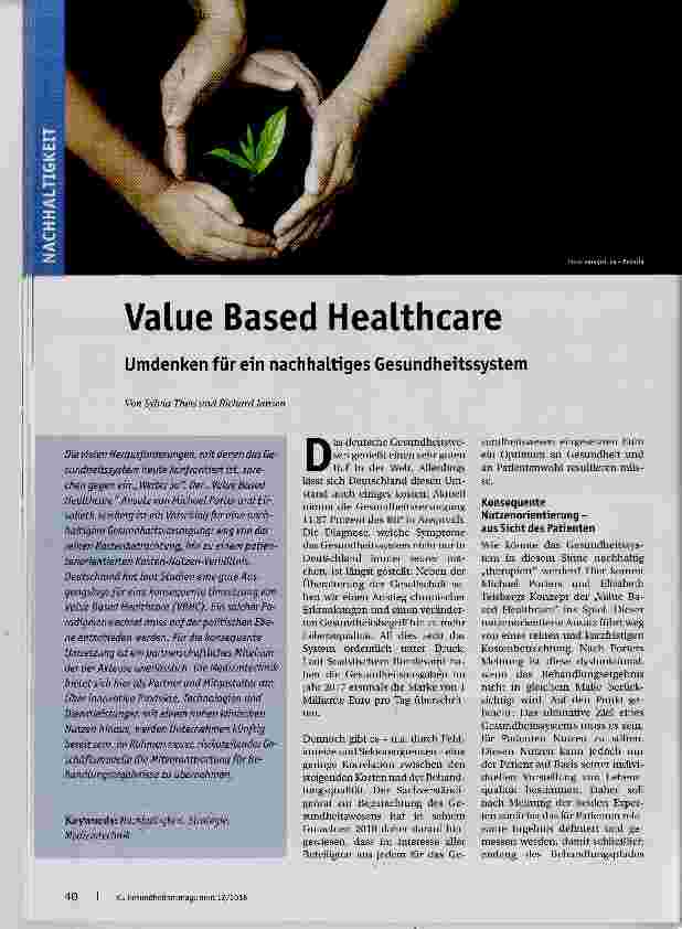 Vorschauseite 1: Value Based Healthcare
