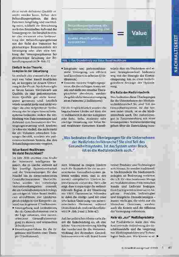 Vorschauseite 2: Value Based Healthcare