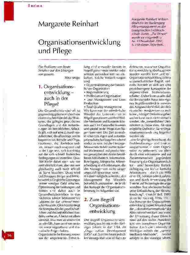 Vorschauseite 1: Organisationsentwicklung und Pflege