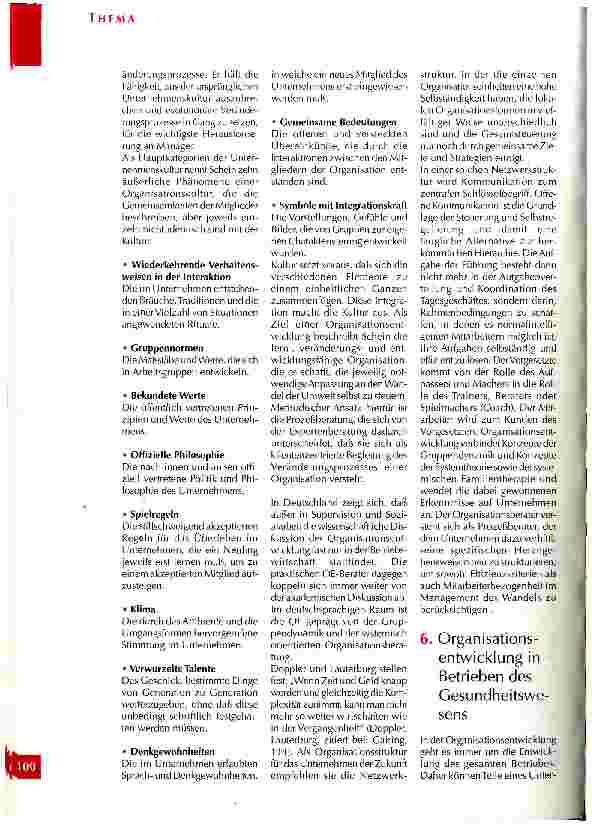 Vorschauseite 5: Organisationsentwicklung und Pflege