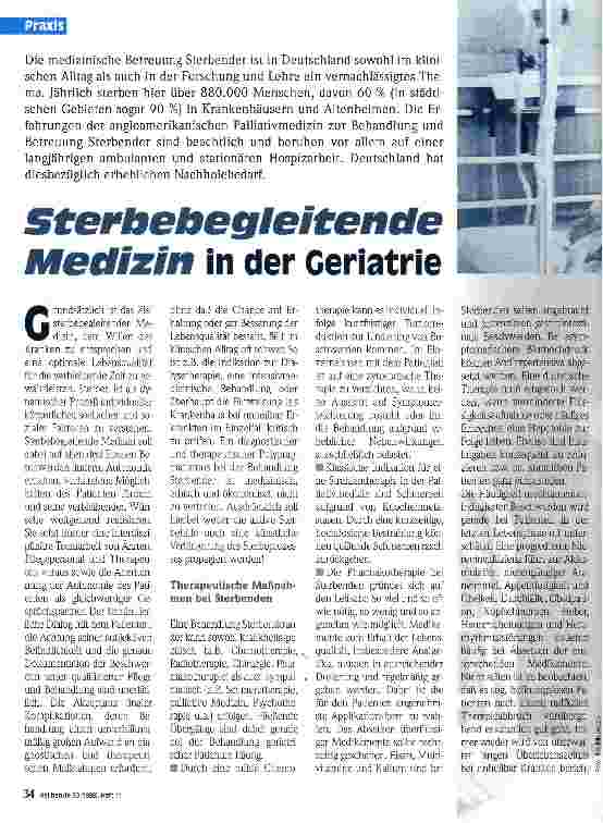 Vorschauseite 1: Sterbebegleitende Medizin in der Geriatrie