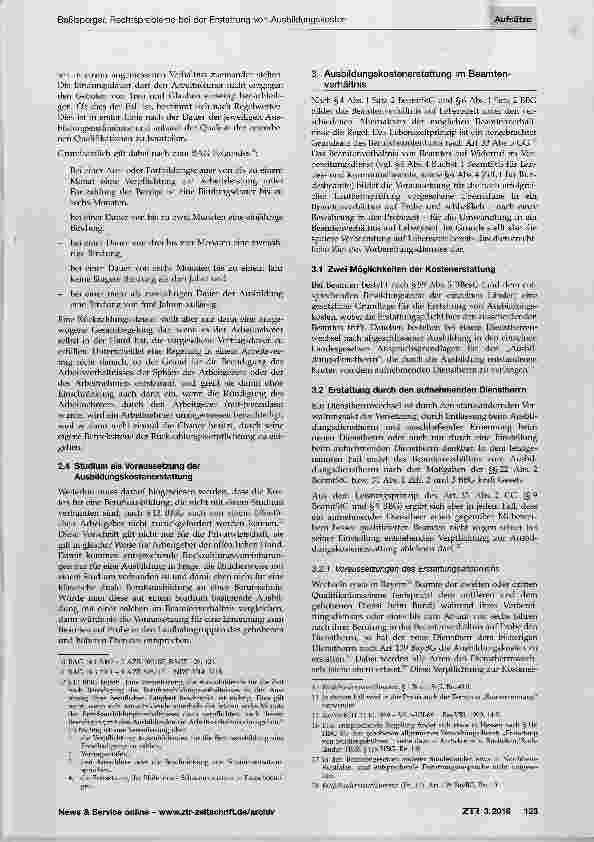 Vorschauseite 3: Rechtsprobleme bei der Erstattung von Ausbildungskosten