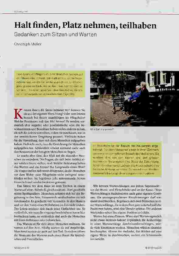 Vorschauseite 1: Halt finden, Platz nehmen, teilhaben