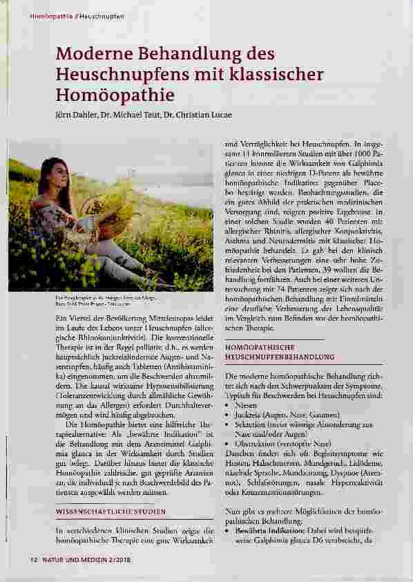 Vorschauseite 1: Moderne Behandlung des Heuschnupfens mit klassischer Homöopathie