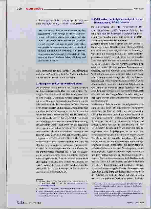 Vorschauseite 3: „Data Curation“ als Leitbegriff für eine neue Facette im bibliothekarischen Berufsbild