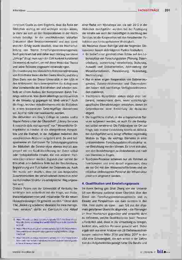 Vorschauseite 4: „Data Curation“ als Leitbegriff für eine neue Facette im bibliothekarischen Berufsbild