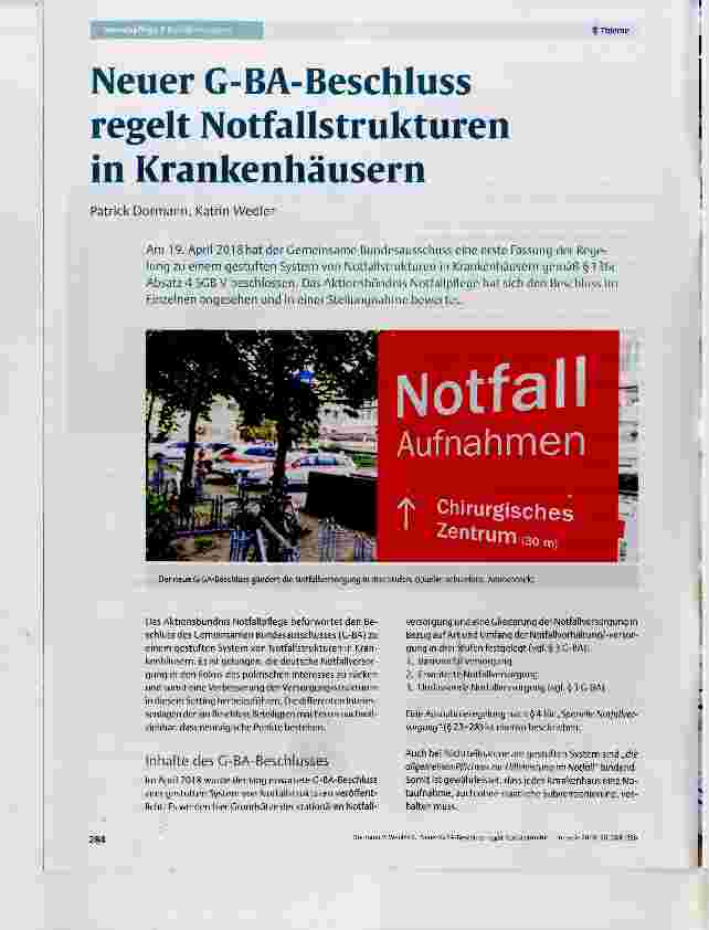 Vorschauseite 1: Neuer G-BA-Beschluss regelt Notfallstrukturen in Krankenhäusern
