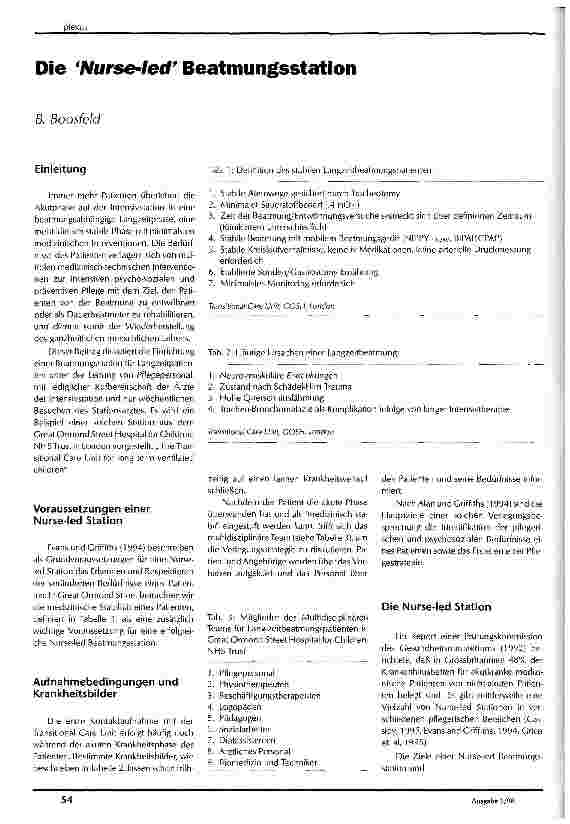 Vorschauseite 1: Die Nurse-led Beatmungsstation