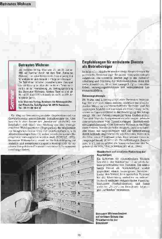 Vorschauseite 5: Zwischen Heim und Zuhause Strukturprobleme und Perspektiven des Betreuten Wohnens