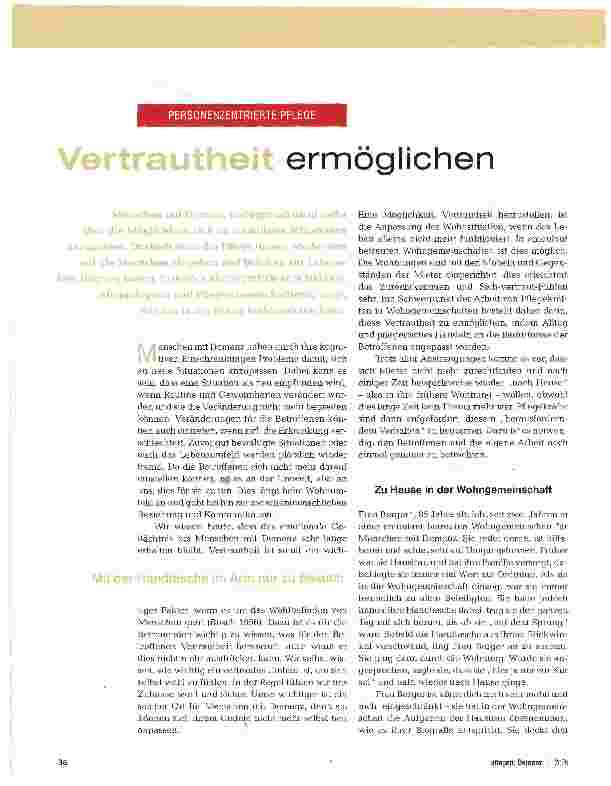 Vorschauseite 1: Vertrautheit ermöglichen