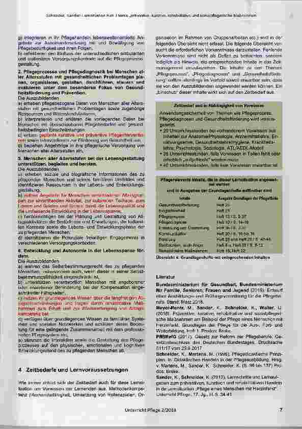 Vorschauseite 6: Lernsituation: Präventiv, kurativ, rehabiiitativ und soziaipflegerisch handein am Beispiel der Pflege eines Menschen mit Herzinfarkt