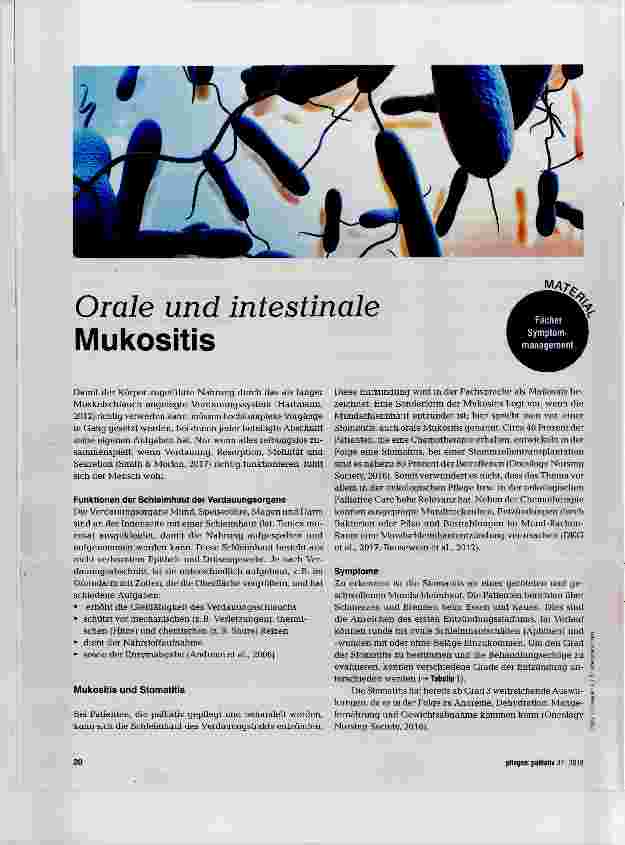 Vorschauseite 1: Orale und intestinale Mukositis