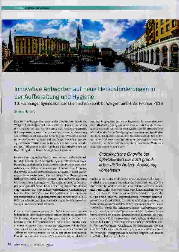 Vorschauseite 1: Innovative Antworten auf neue Herausforderungen in der Aufbereitung und Hygiene