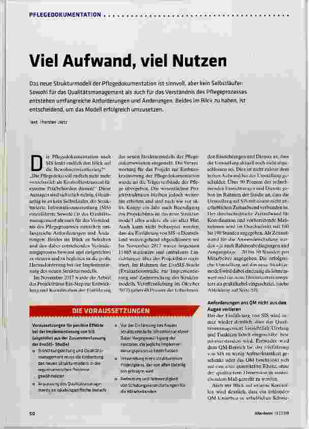 Vorschauseite 1: Viel Aufwand, viel Nutzen