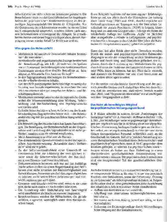 Vorschauseite 2: Aufbruch oder Abbruch? Sind Heime ein wichtiges Glied der psychiatrischen Versorgung?