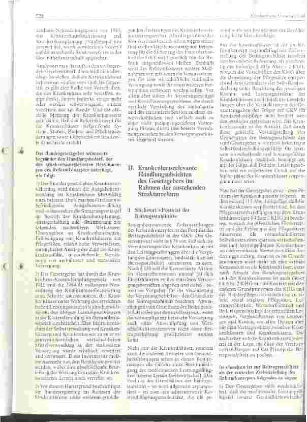 Vorschauseite 3: Gesundheitsökonomische Bewertung der Strukturreform im Gesundheitswesen // Was haben die Krankenhäuser von dem Gesundheitsrefomgesetz zu erwarten