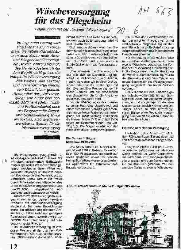 Vorschauseite 1: Wäscheversorgung für das Pflegeheim