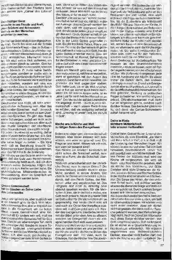 Vorschauseite 2: Es tagten die Organe der Caritas-Schwesterschaft