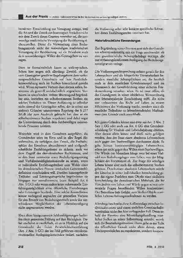 Vorschauseite 2: Selbstbestimmtes Sterben im Kontext der verfassungsmäßigen Ordnung