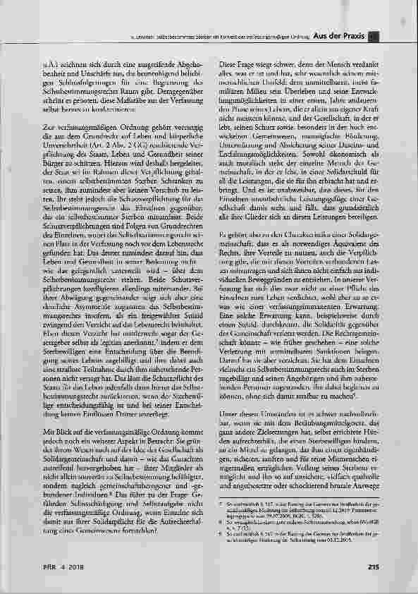 Vorschauseite 5: Selbstbestimmtes Sterben im Kontext der verfassungsmäßigen Ordnung