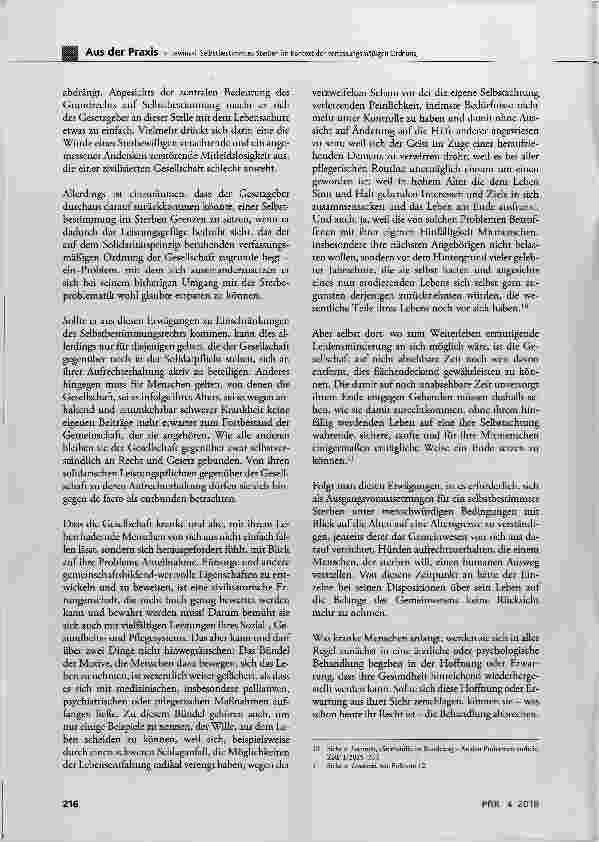 Vorschauseite 6: Selbstbestimmtes Sterben im Kontext der verfassungsmäßigen Ordnung