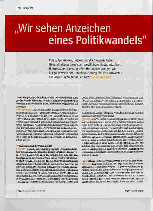 Vorschauseite 1: Wir sehen Anzeichen eines Politikwandels