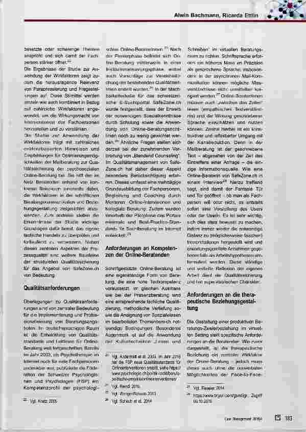 Vorschauseite 4: Wirkfaktoren in der Online-Beratung am Beispiel des Portals SafeZone.ch