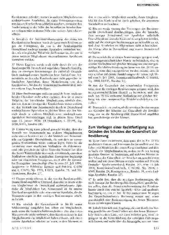 Vorschauseite 5: Erfordernis der räumlichen Nähe bei Zulassung von Krankenhausapotheken ist trotz Einschränkung innergemeinschaftlicher Warenfreiheit zulässig