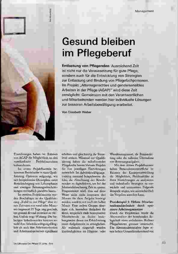 Vorschauseite 1: Gesund bleiben im Pflegeberuf