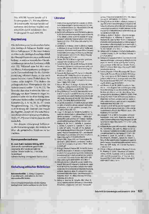 Vorschauseite 3: Anämie im Alter ein geriatrisches Syndrom? Zweites Positionspapier zur Anämie im Alter der AG Anämie der Deutschen Gesellschaft für Geriatrie