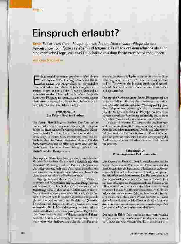 Vorschauseite 1: Einspruch erlaubt?
