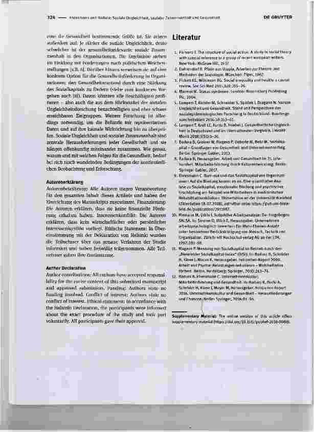 Vorschauseite 3: Soziale Ungleichheit, sozialer Zusammenhalt und Gesundheit