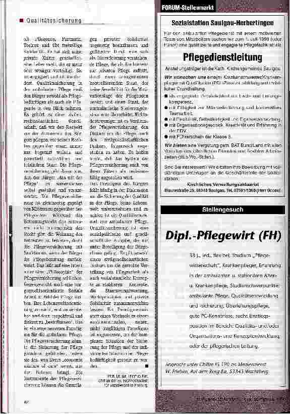 Vorschauseite 5: Suche nach einem Paradigma In der ambulanten Pflege ist nichts mehr wie es war - Rollen und Werte müssen neu bestimmt werden
