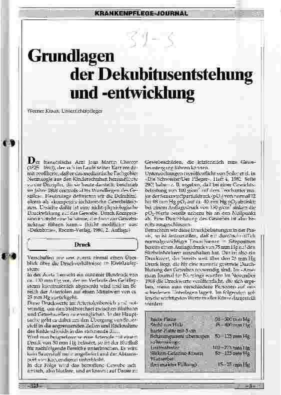 Vorschauseite 1: Grundlagen der Dekubitusentstehung und -entwicklung