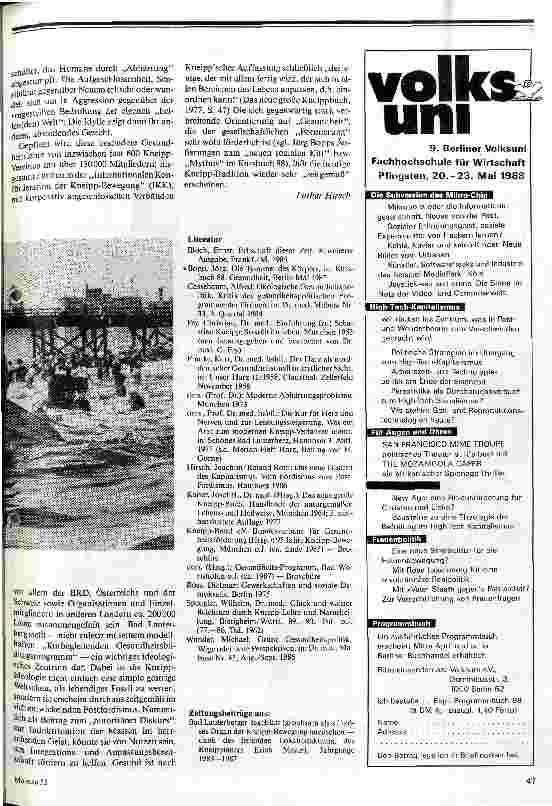Vorschauseite 4: Der häßliche Kneipp Umrisse einer Heils-Bewegung