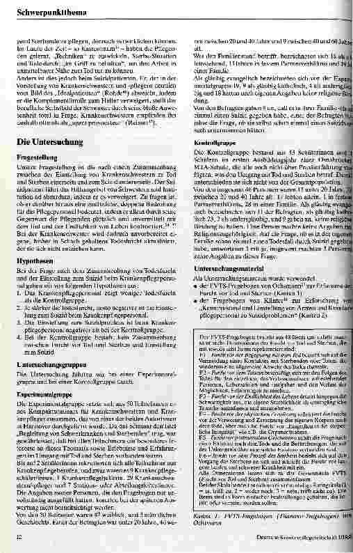 Vorschauseite 2: Todesfurcht und Einstellung zum Suizid Eine Untersuchung beim Krankenpflegepersonal