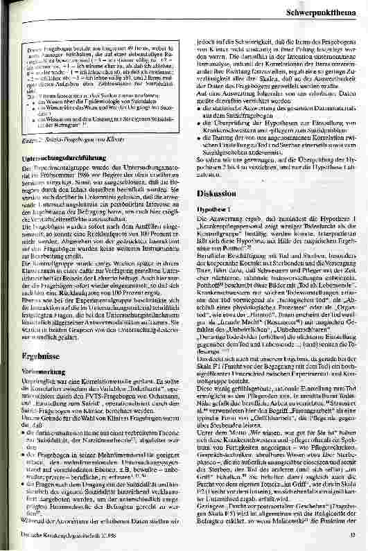 Vorschauseite 3: Todesfurcht und Einstellung zum Suizid Eine Untersuchung beim Krankenpflegepersonal