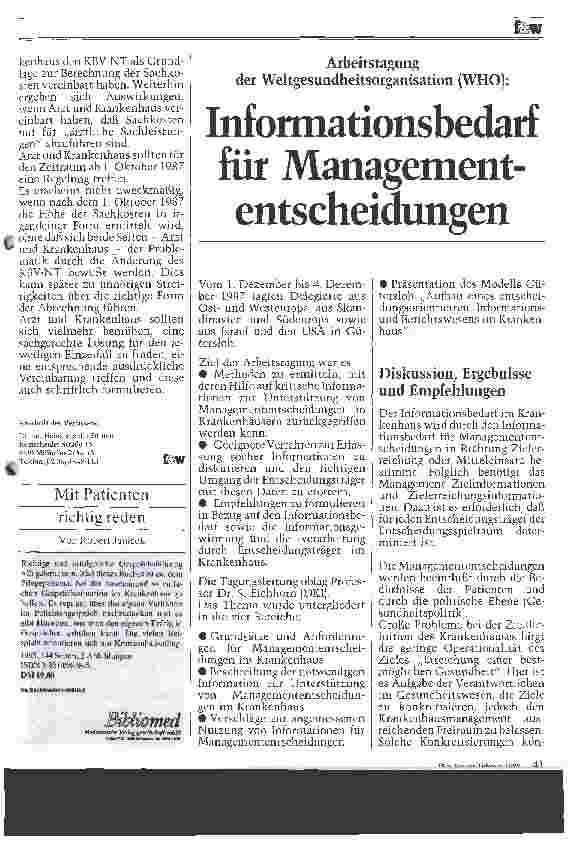 Vorschauseite 4: Neuer EBM // Auswirkungen auf die Sachkostenabrechnung in der Privatambulanz im Krankenhaus