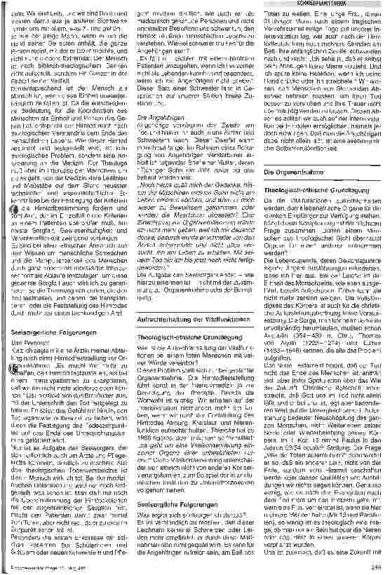 Vorschauseite 2: Ethik und Seelsorge im Bereich vor Organtransplantationen