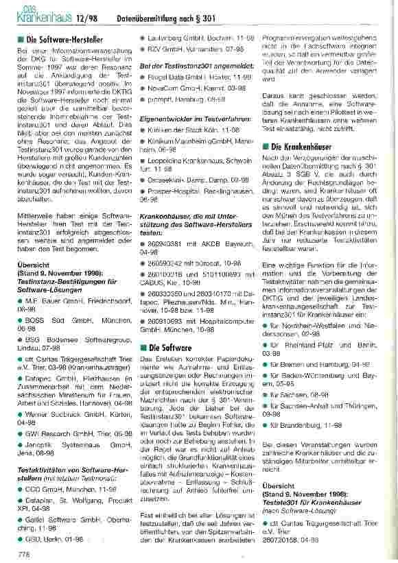 Vorschauseite 2: Die Testinstanz 301 der DKTIG - ein Erfahrungsbericht