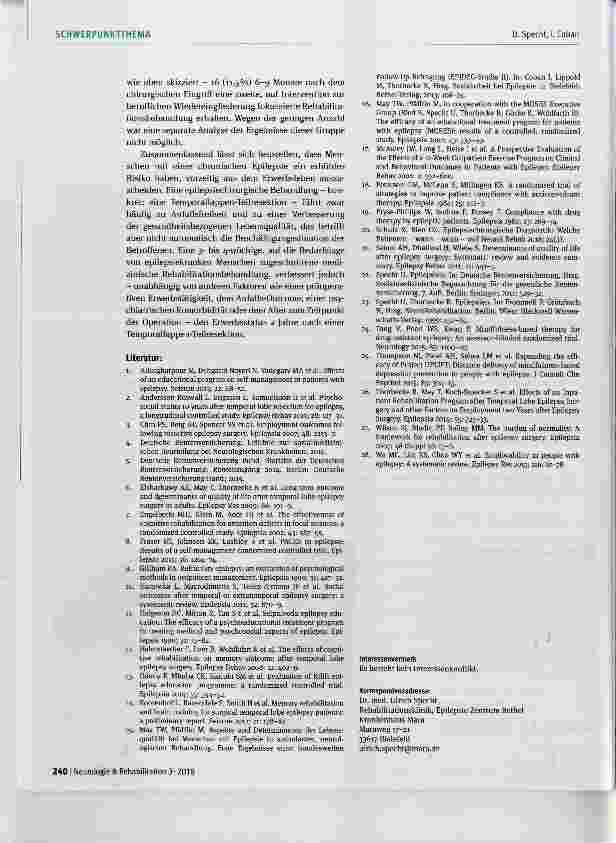 Vorschauseite 4: Rehabilitation nach Epilepsiechirurgie