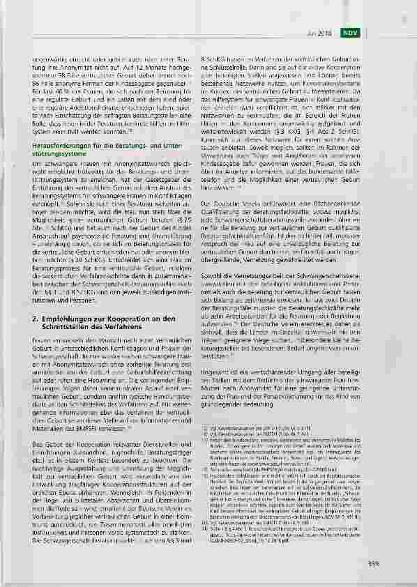 Vorschauseite 3: Empfehlungen des Deutschen Vereins zur vertraulichen Geburt