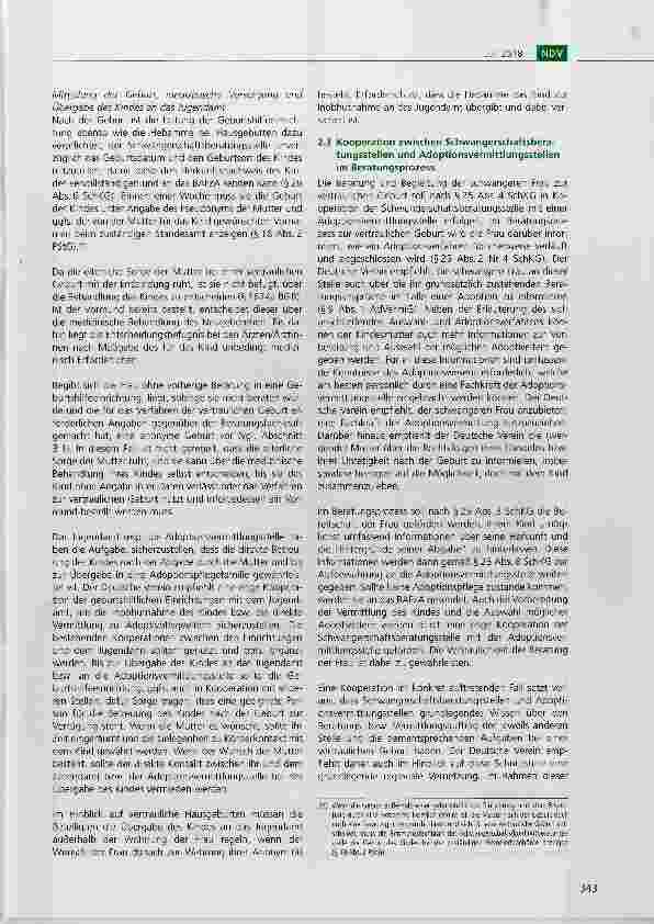 Vorschauseite 6: Empfehlungen des Deutschen Vereins zur vertraulichen Geburt