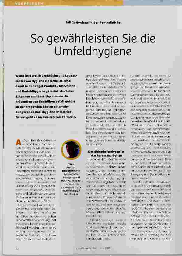 Vorschauseite 1: So gewährleisten Sie die Umfeldhygiene